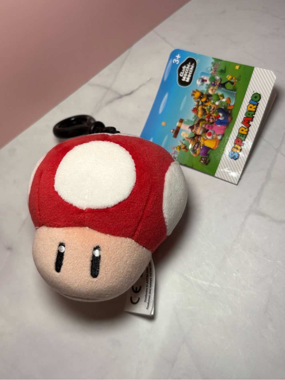 🍄 Super Mario Nintendo Red & White Super Mushroom Plush Bag Charm Key Chain